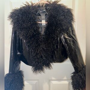Luxurious Black Faux Fur Women's Jacket